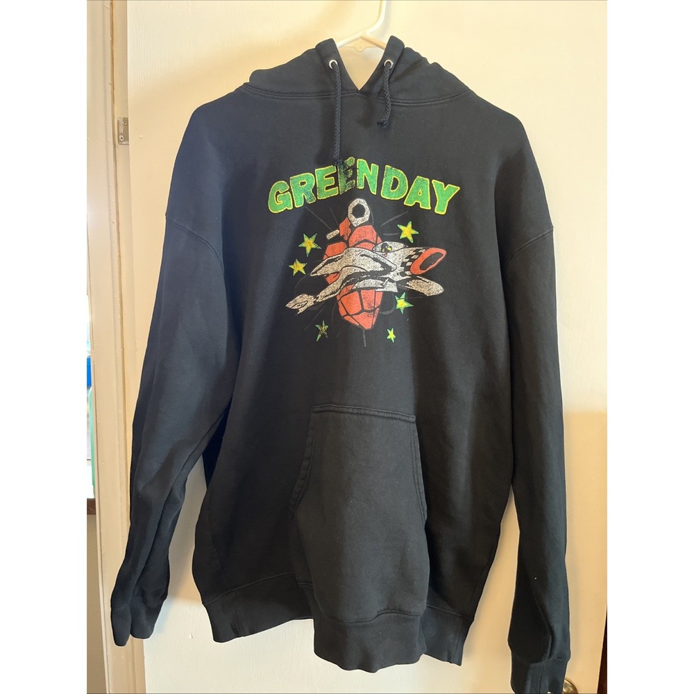 Green Day Saviors Tour 2024 Hoodie Black Dookie Plane Heart Grenade
